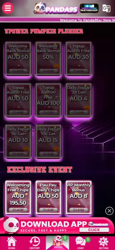 PANDA95au Casino screenshot 4