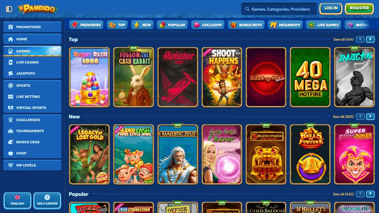 Pandido Casino screenshot 2