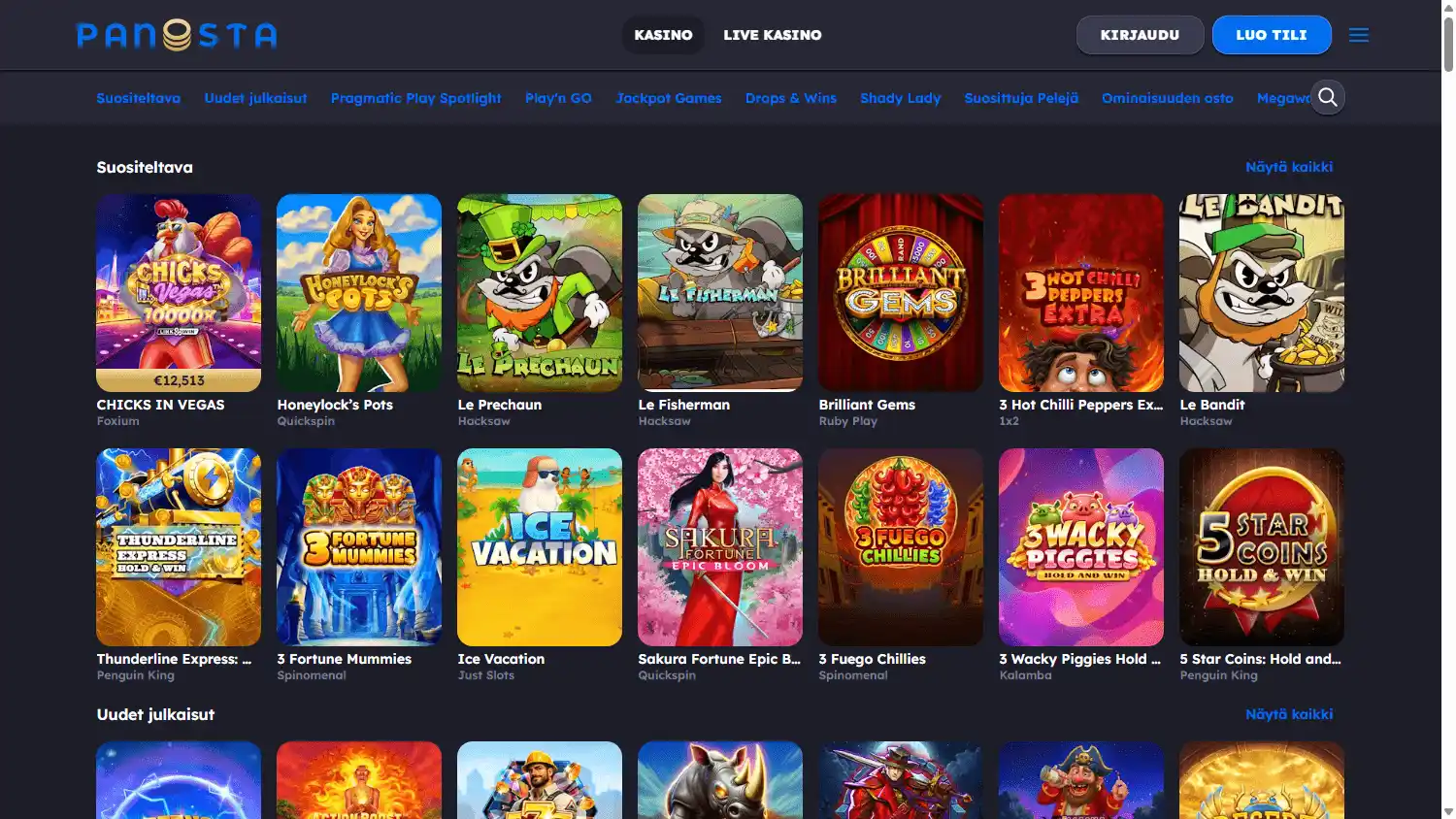 Panosta Casino screenshot 2