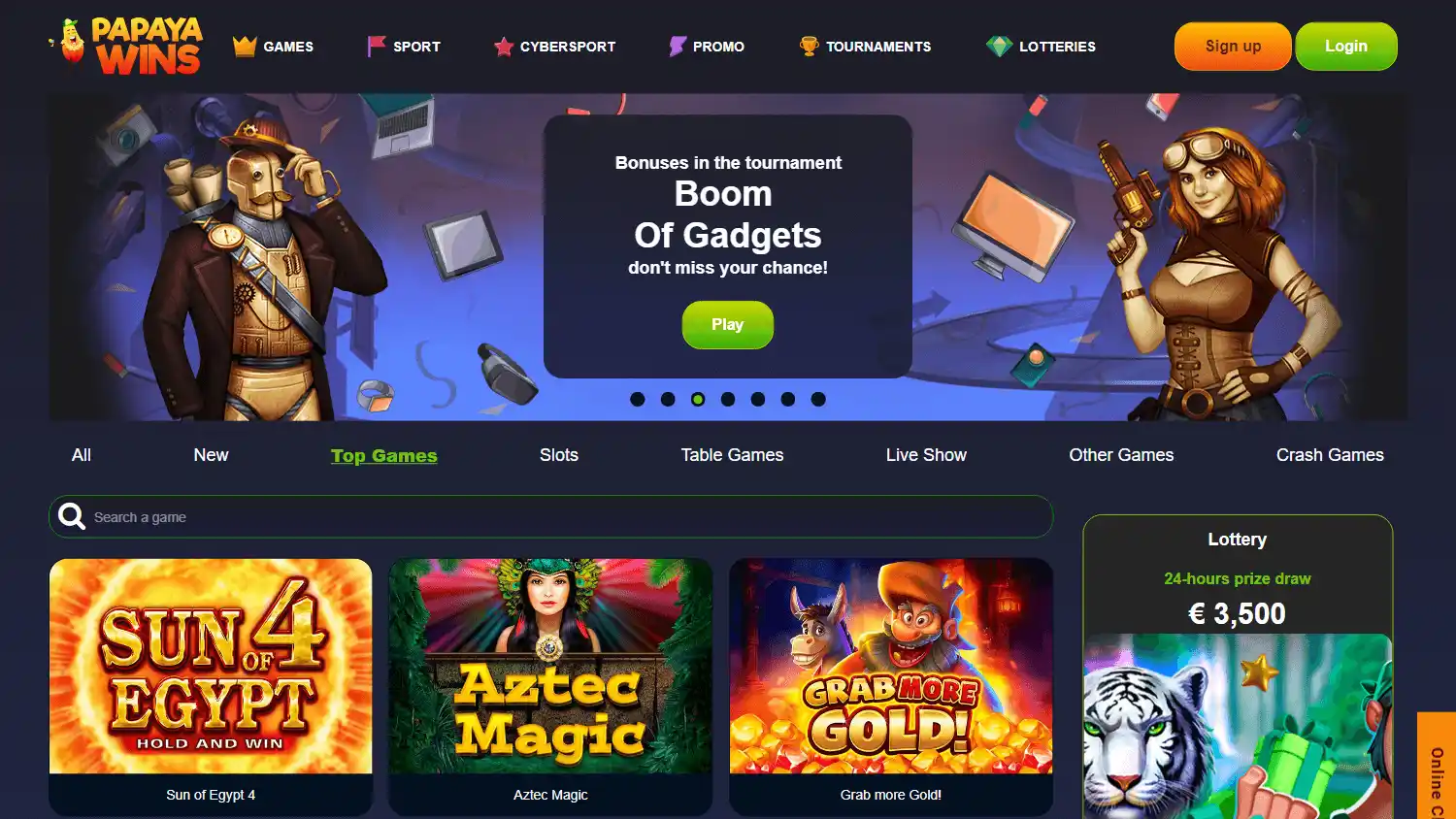Papaya Wins Casino screenshot 1