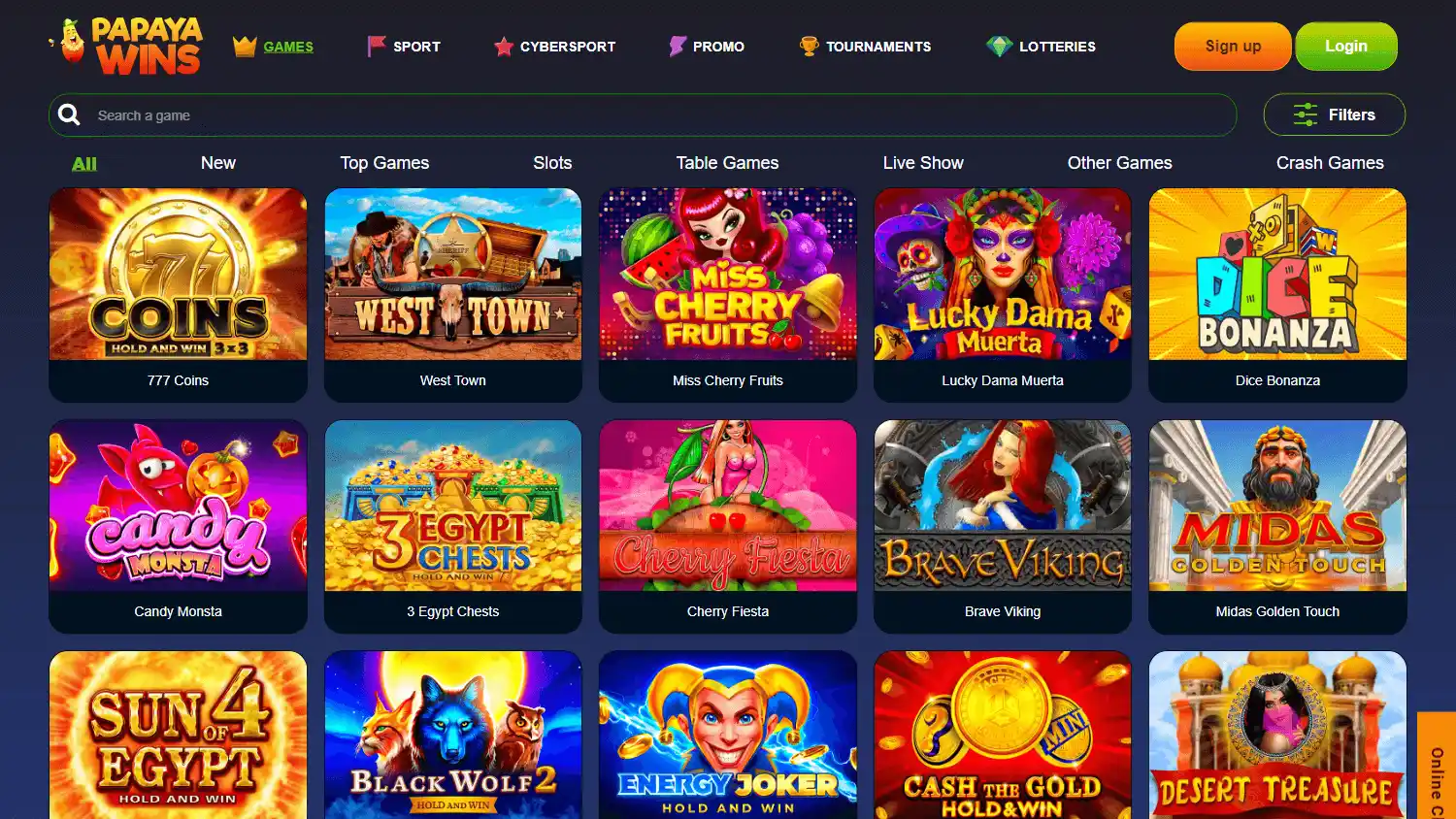 Papaya Wins Casino screenshot 2