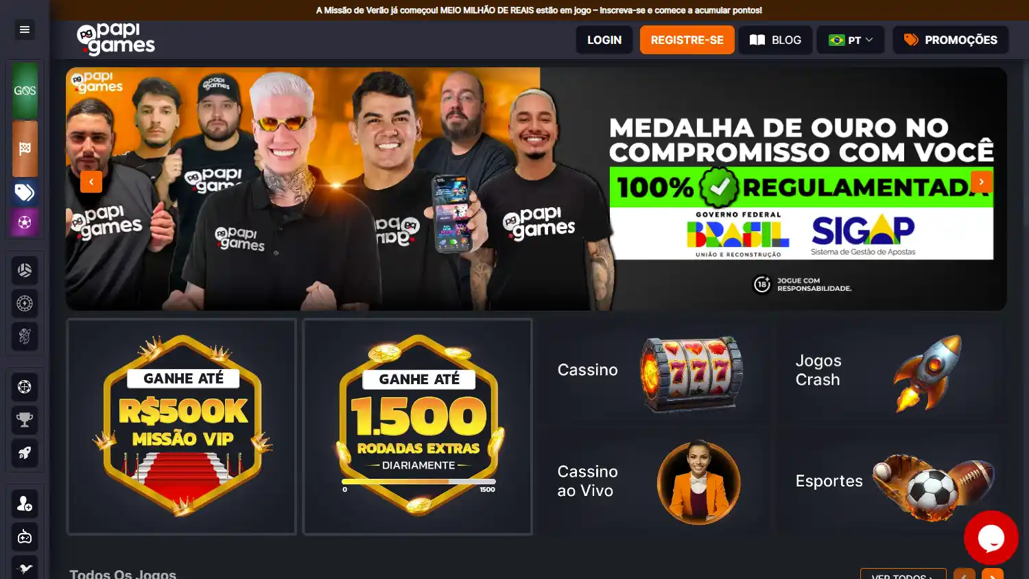 Papi Games Casino screenshot 1