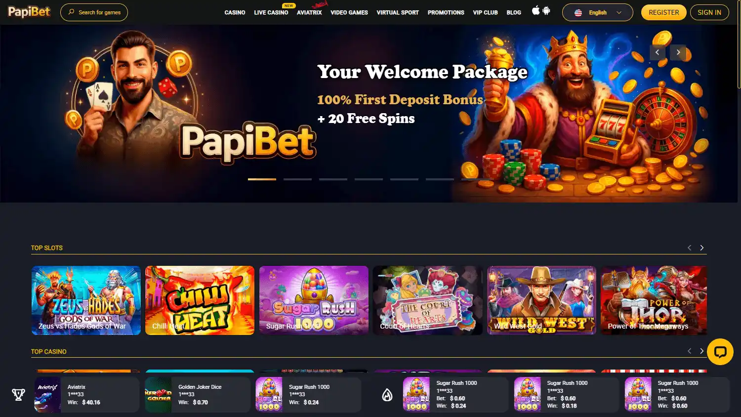 PapiBet Casino screenshot 2
