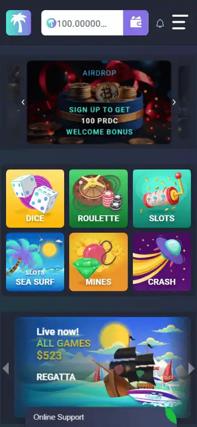 Paradice Casino screenshot 2