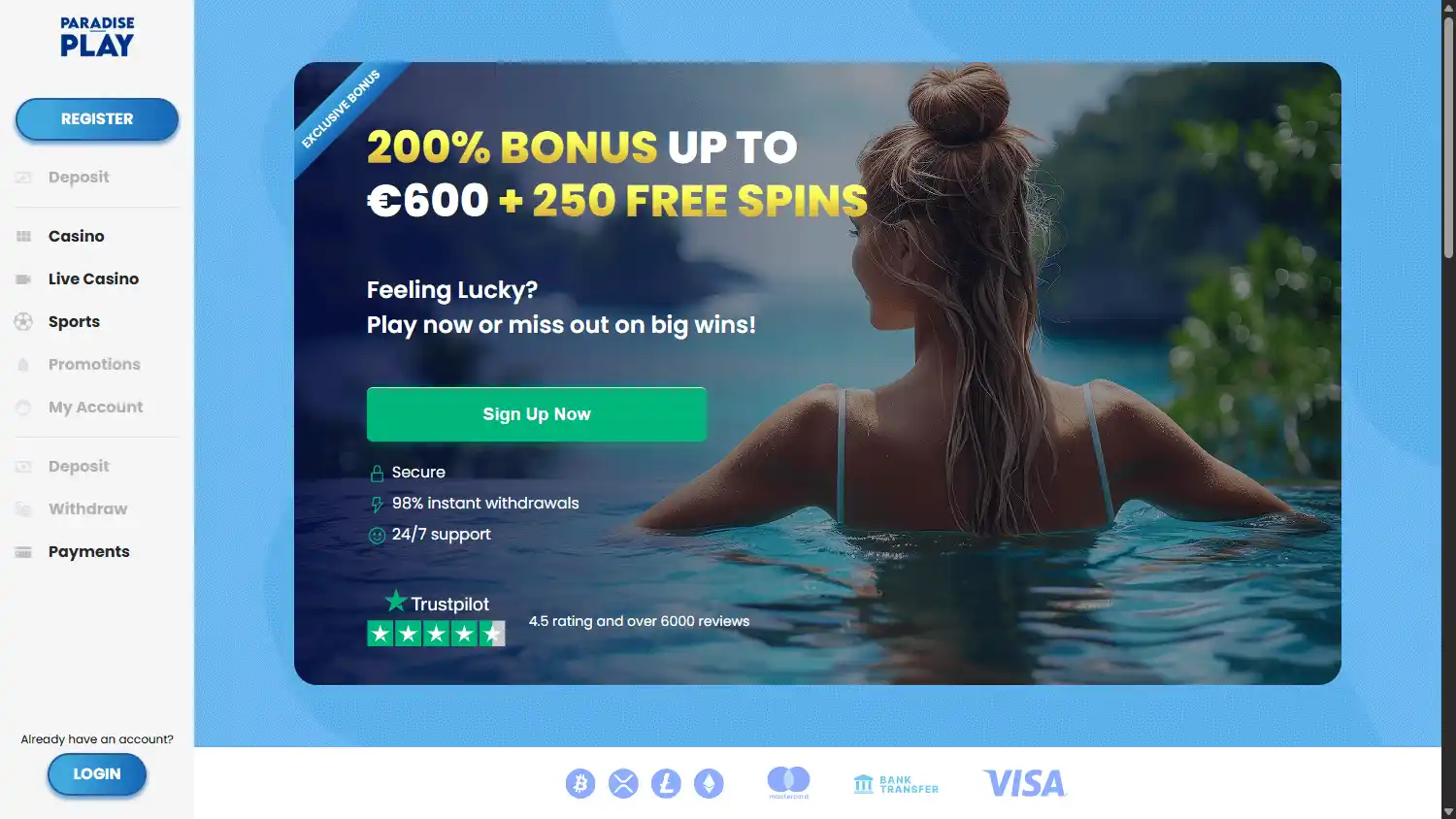 Paradise Play Casino screenshot 1