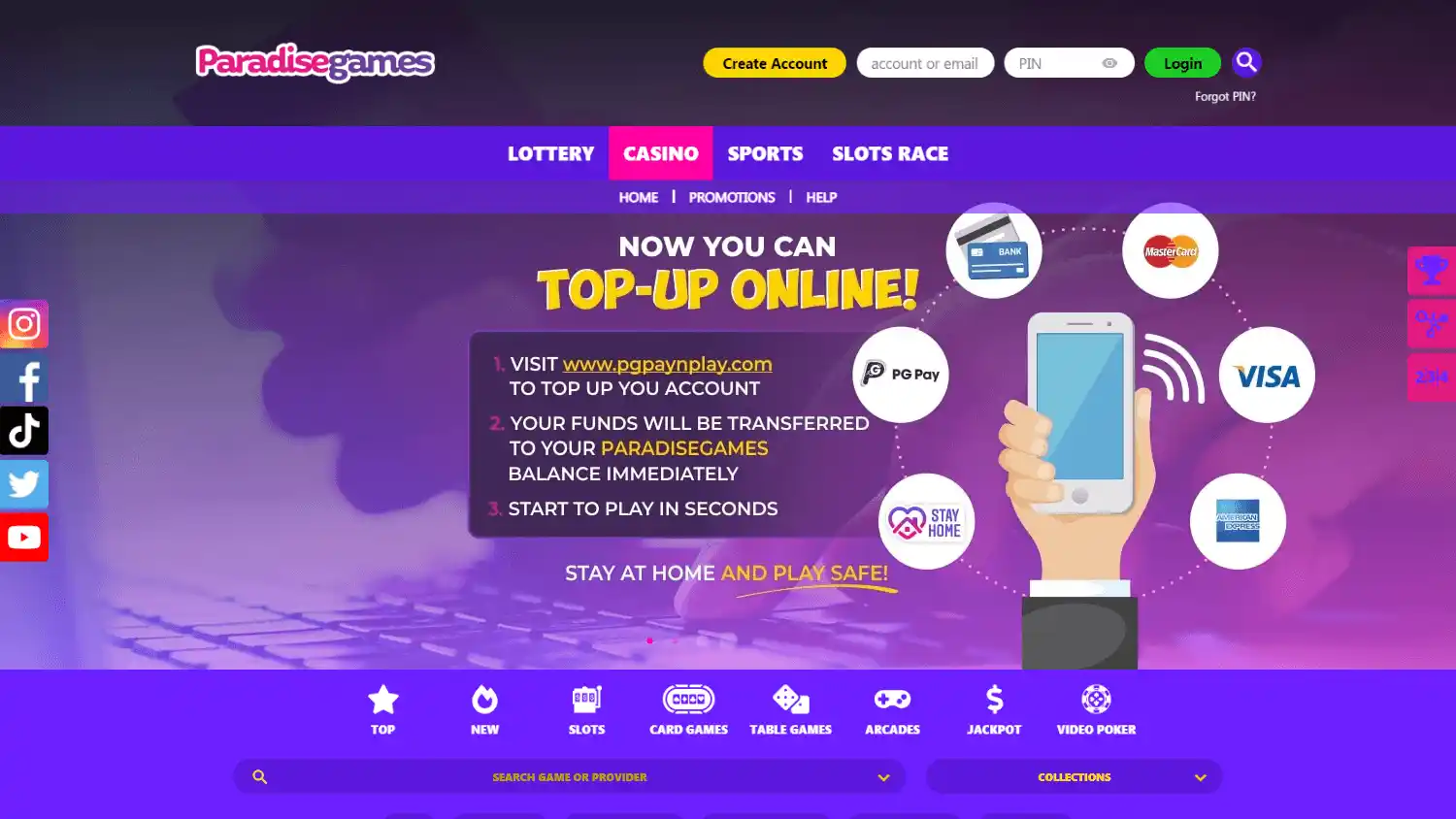 ParadiseGames Casino screenshot 1