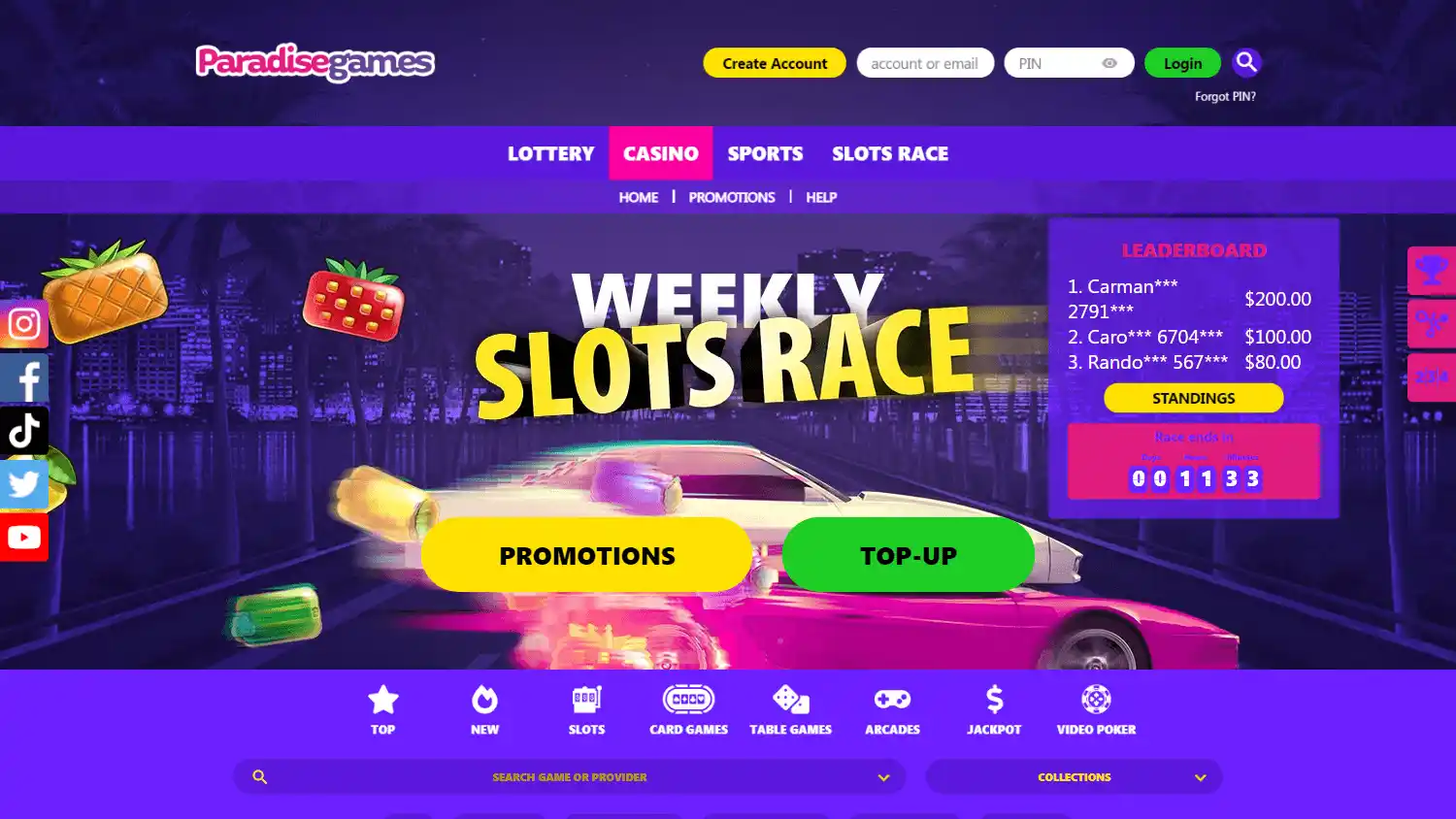 ParadiseGames Casino screenshot 2