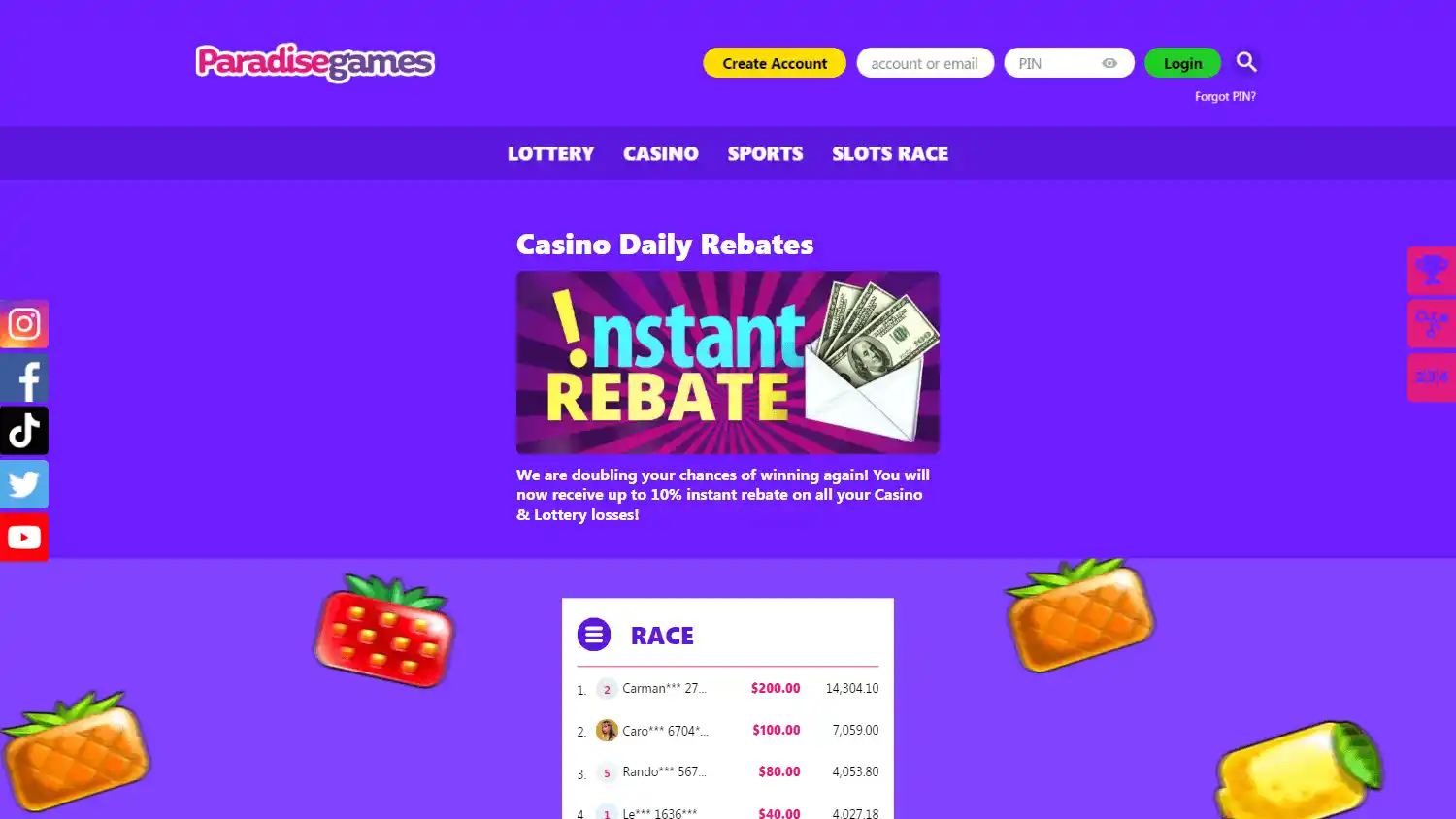 ParadiseGames Casino screenshot 3