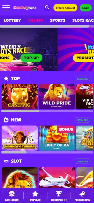ParadiseGames Casino screenshot 4