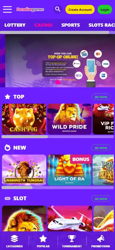 ParadiseGames Casino screenshot 5
