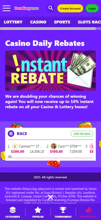 ParadiseGames Casino screenshot 6