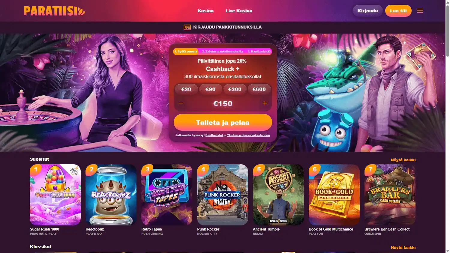 Paratiisi Casino screenshot 1