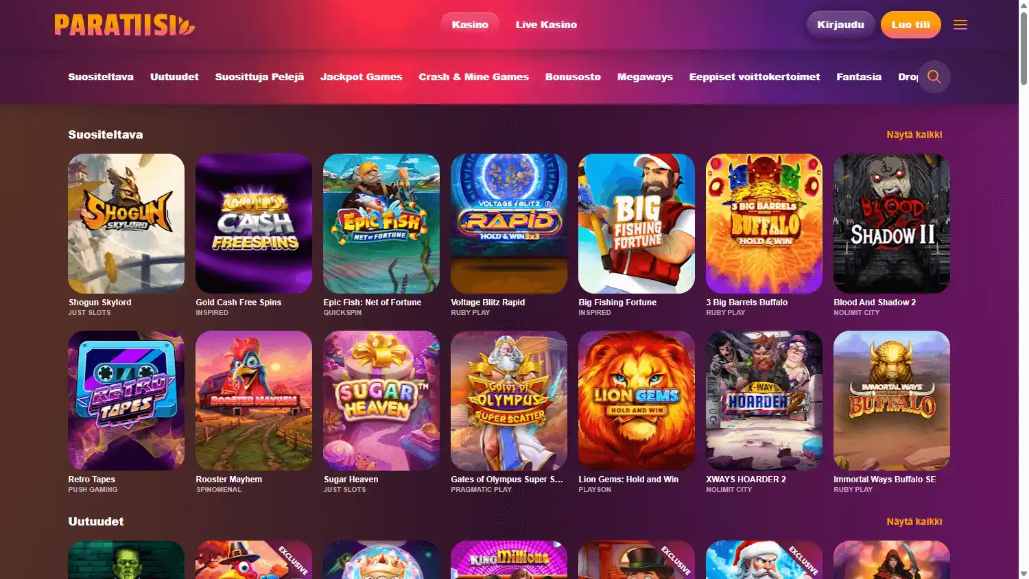 Paratiisi Casino screenshot 3
