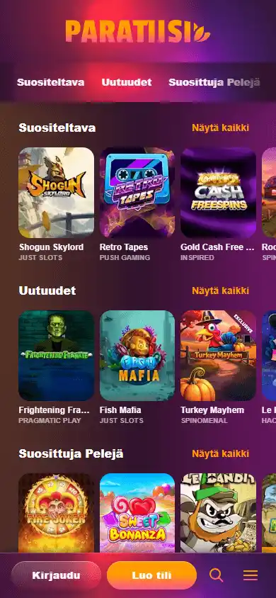 Paratiisi Casino screenshot 5