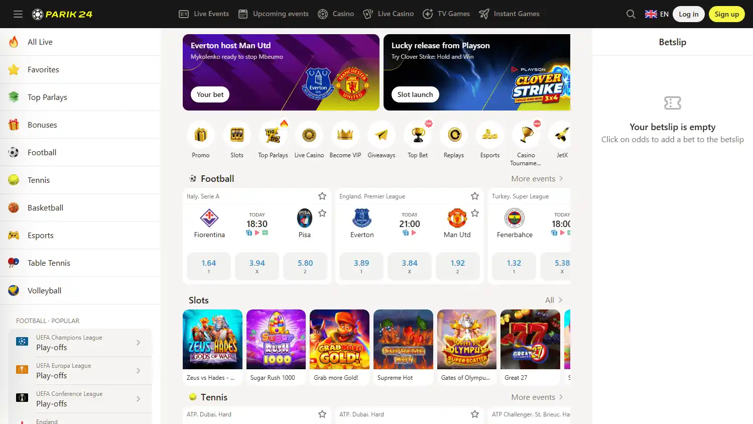 Parik24 Casino screenshot 1