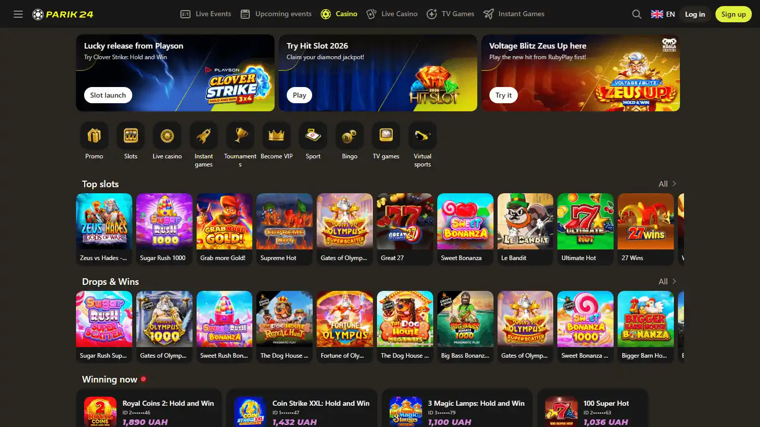 Parik24 Casino screenshot 2