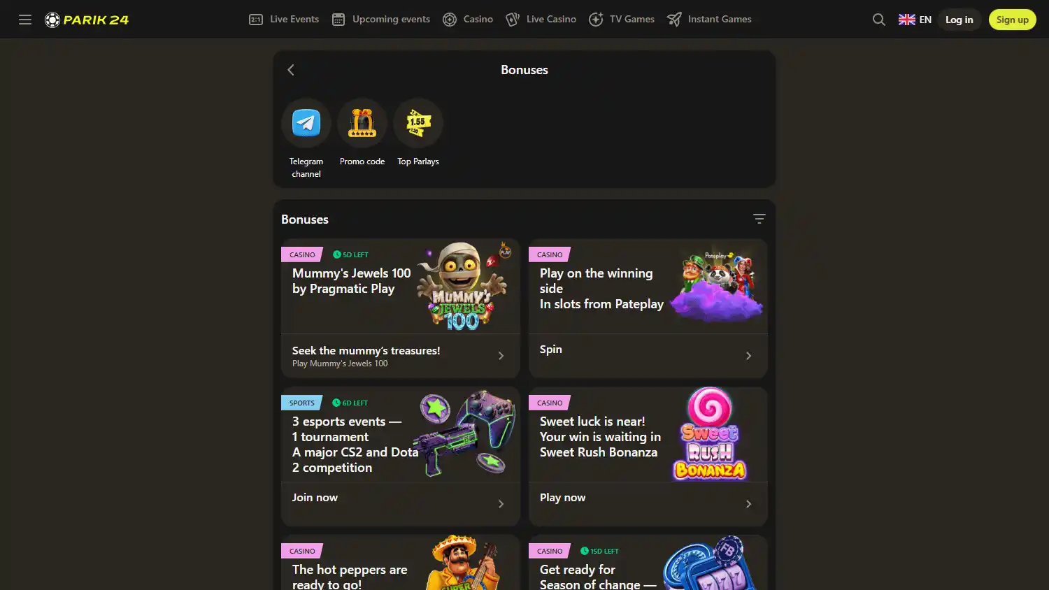 Parik24 Casino screenshot 3
