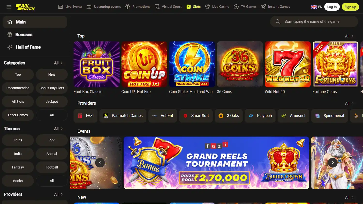 Parimatch Casino screenshot 3