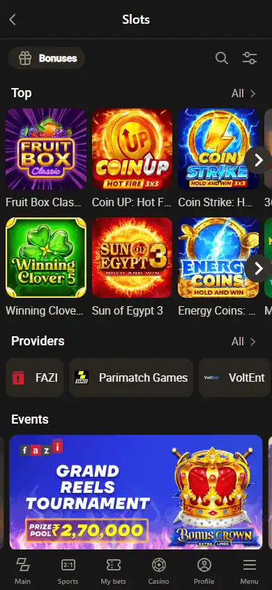 Parimatch Casino screenshot 6