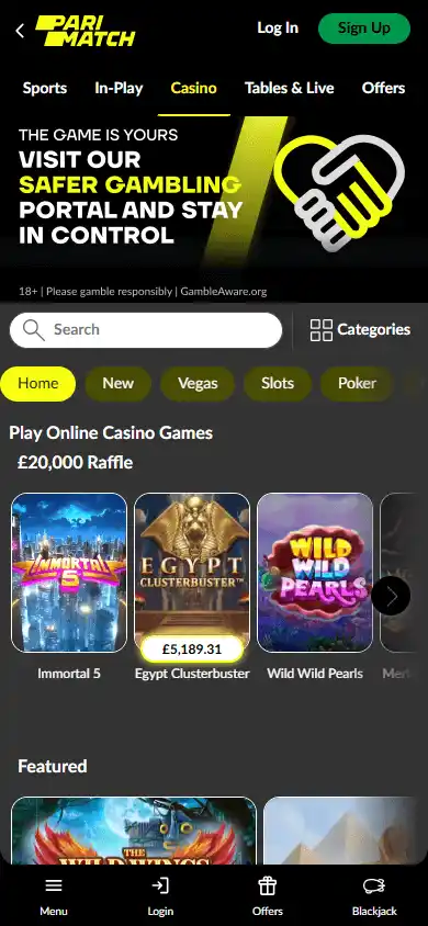 Parimatch Casino UK screenshot 6