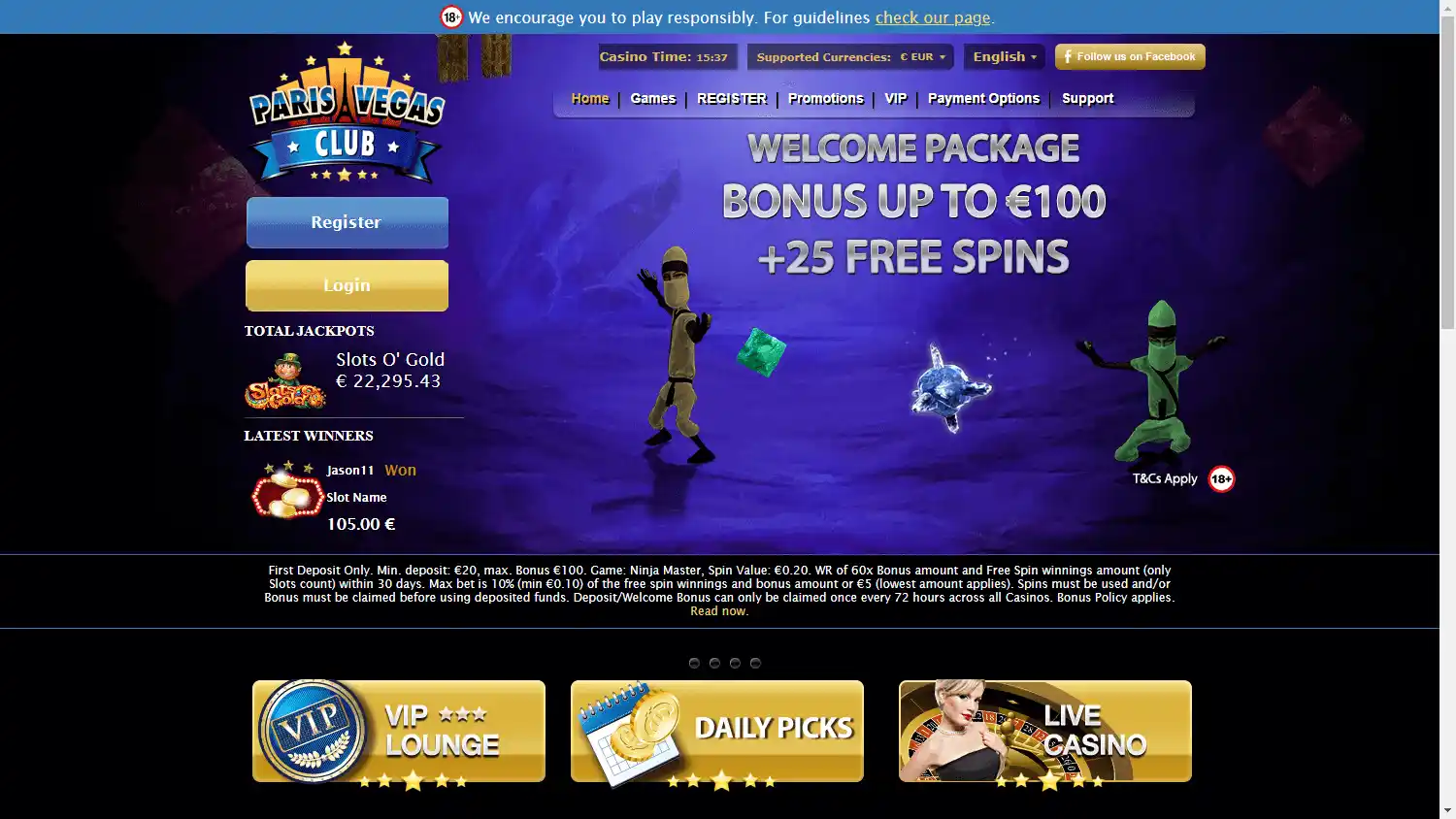 Paris Vegas Club Casino screenshot 2