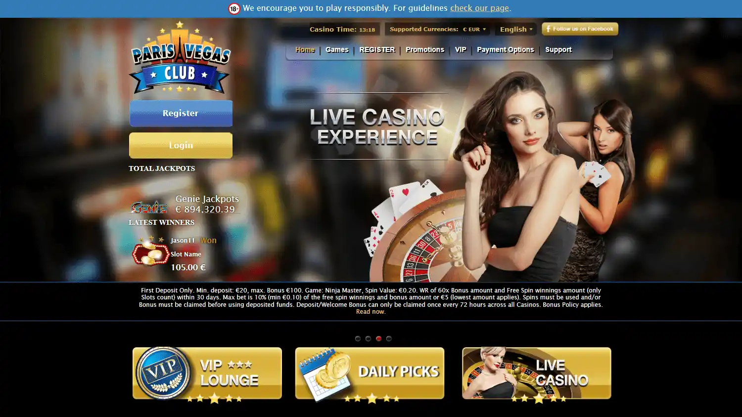 Paris Vegas Club Casino screenshot 1