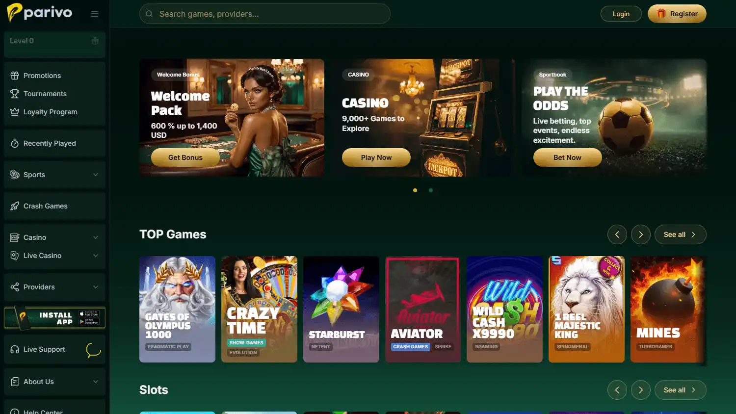 Parivo Casino screenshot 1