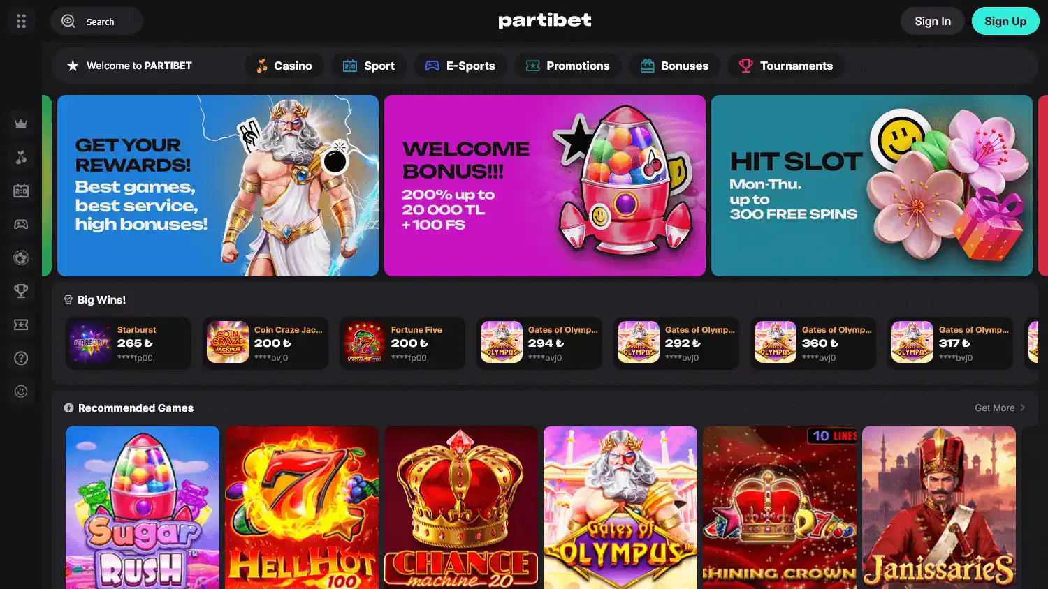 Partibet Casino screenshot 1