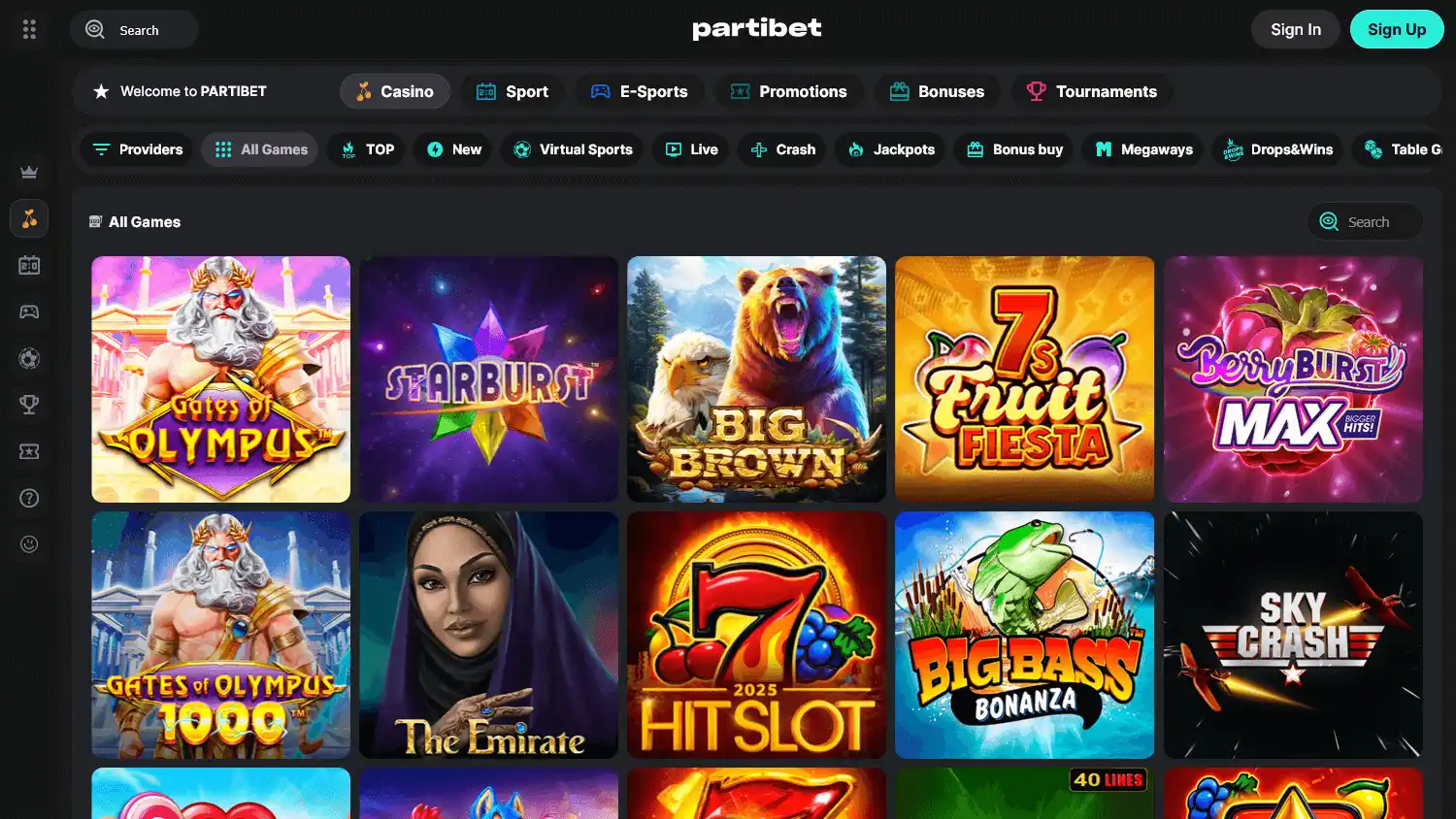 Partibet Casino screenshot 2