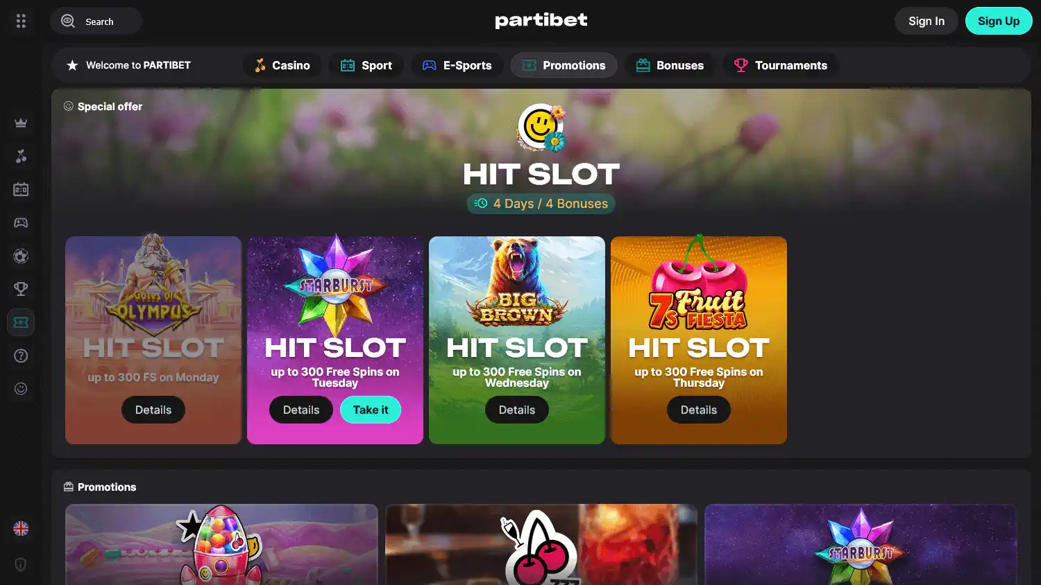 Partibet Casino screenshot 3