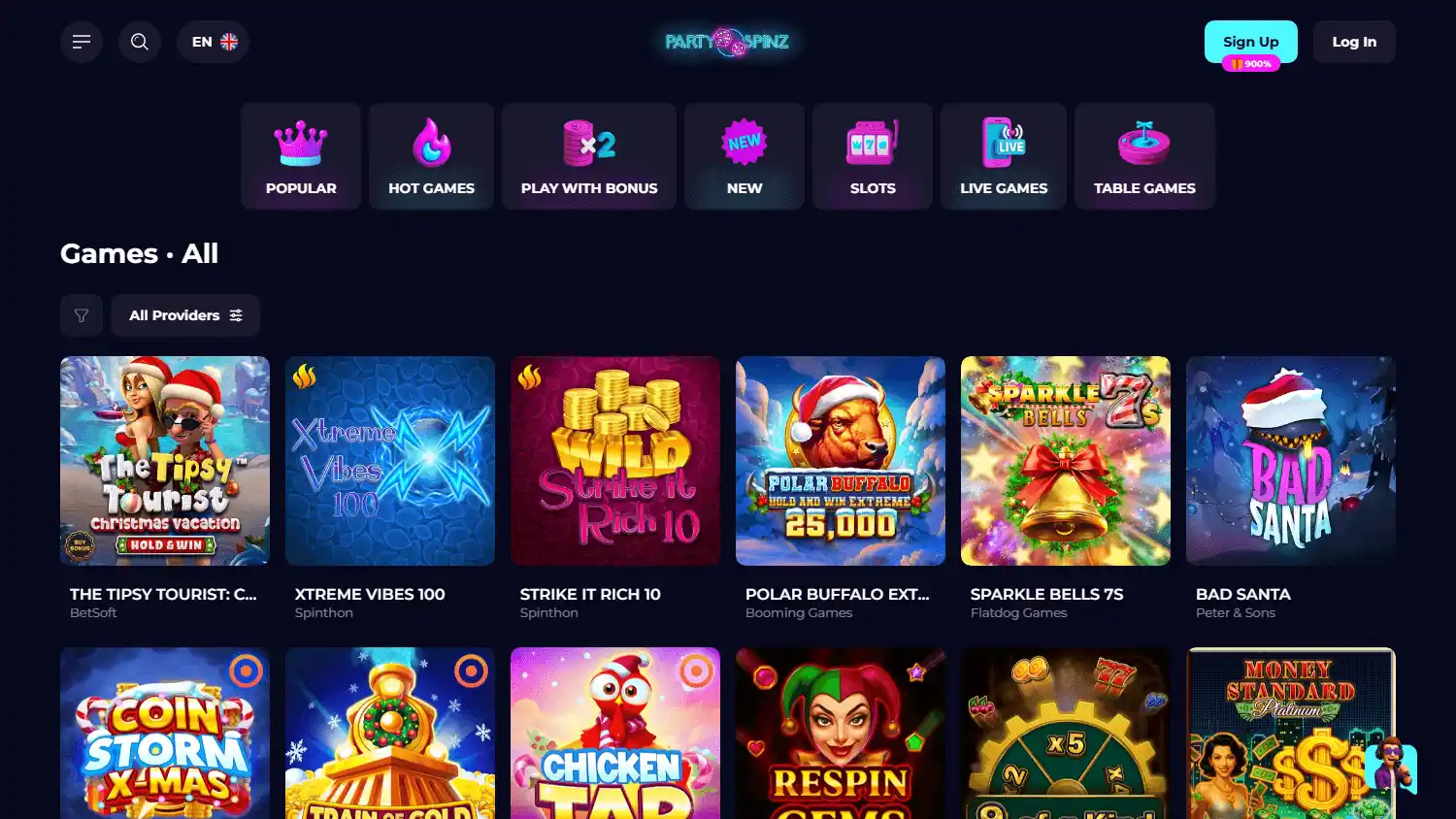 PartySpinz Casino screenshot 2