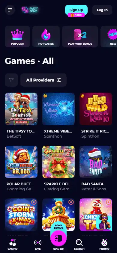 PartySpinz Casino screenshot 5