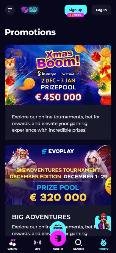 PartySpinz Casino screenshot 6