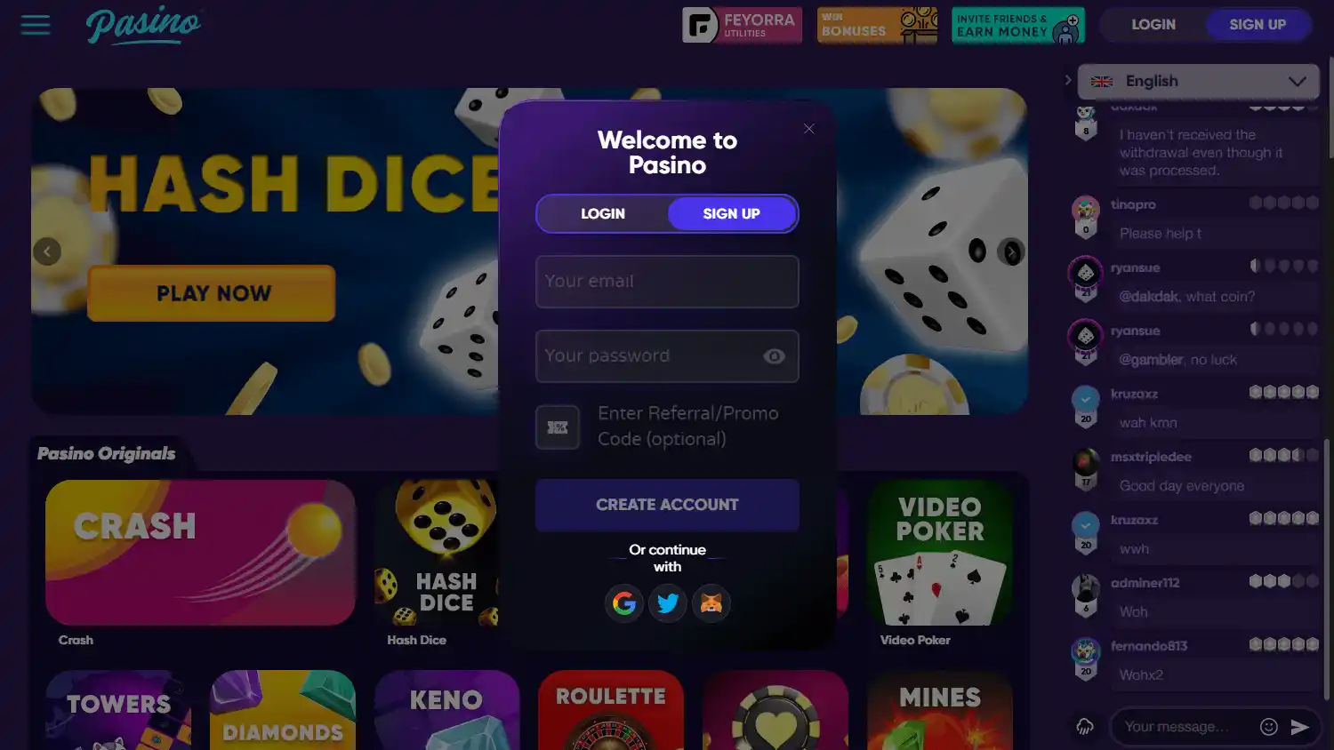 Pasino Casino screenshot 1