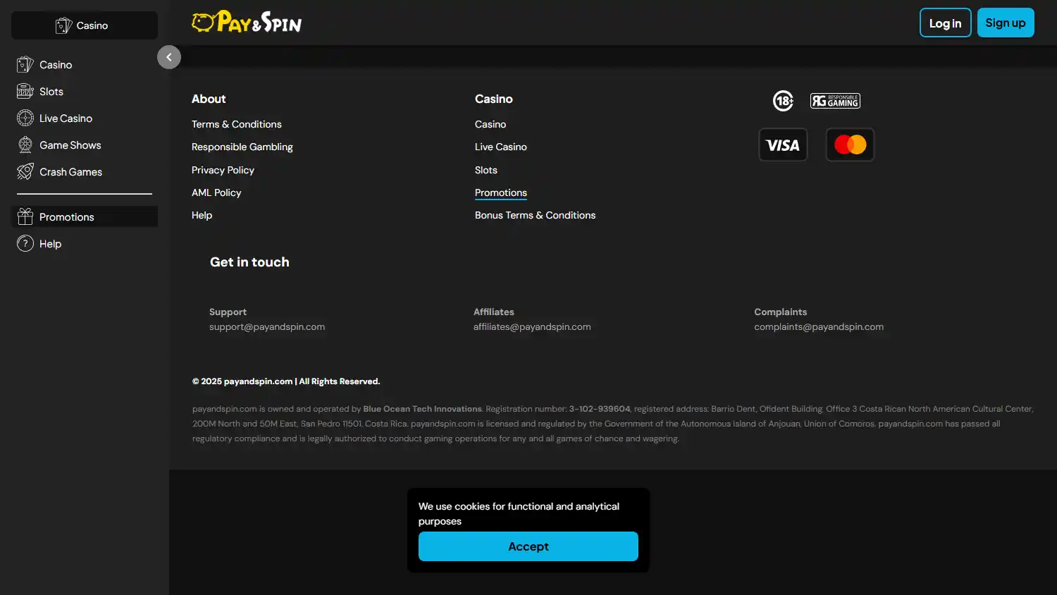 Pay and Spin Casino screenshot 3