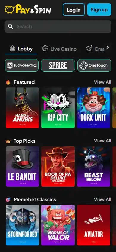 Pay and Spin Casino screenshot 5