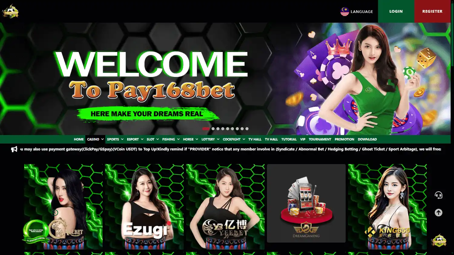 Pay168bet Casino screenshot 1