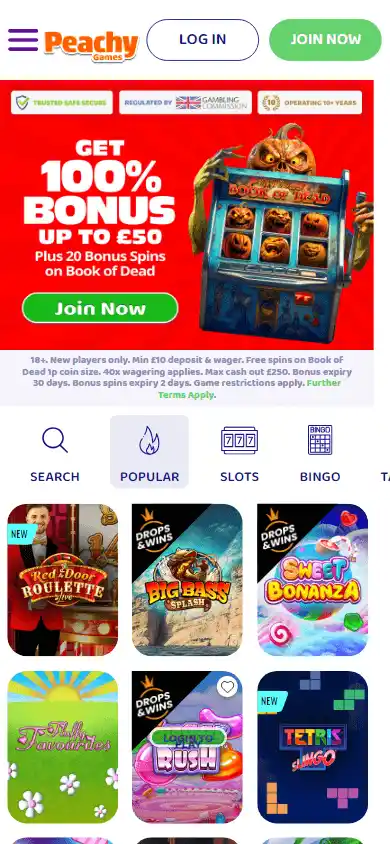 PeachyGames Casino screenshot 4