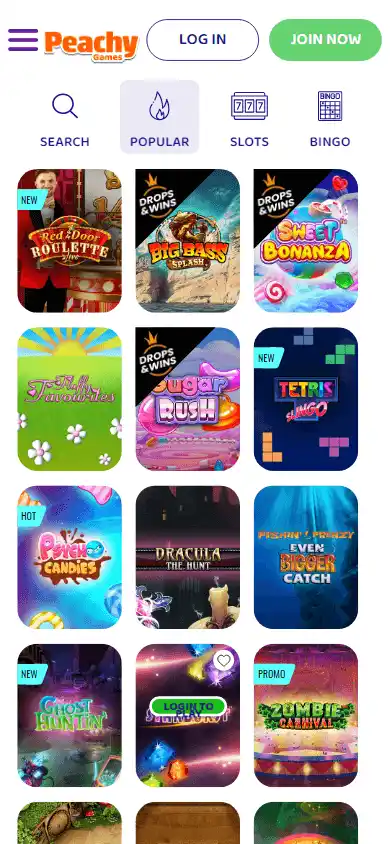 PeachyGames Casino screenshot 5