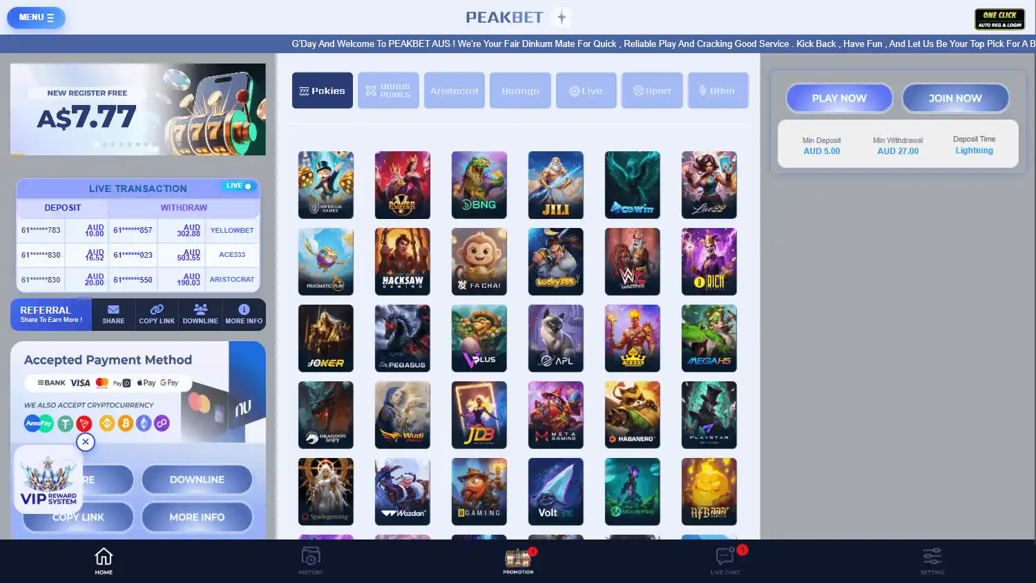 PEAKBET Casino screenshot 1