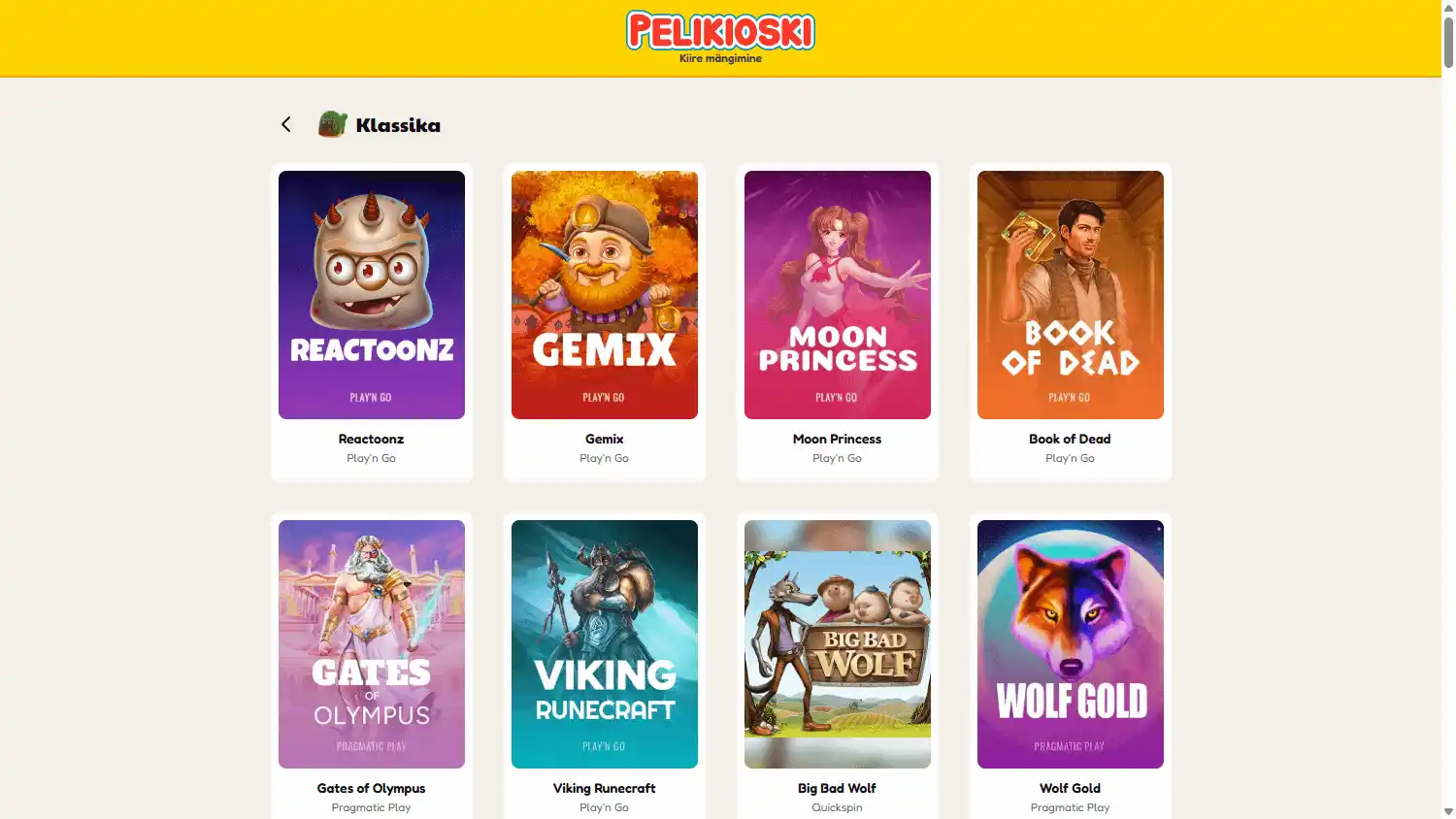 Pelikioski Casino screenshot 2