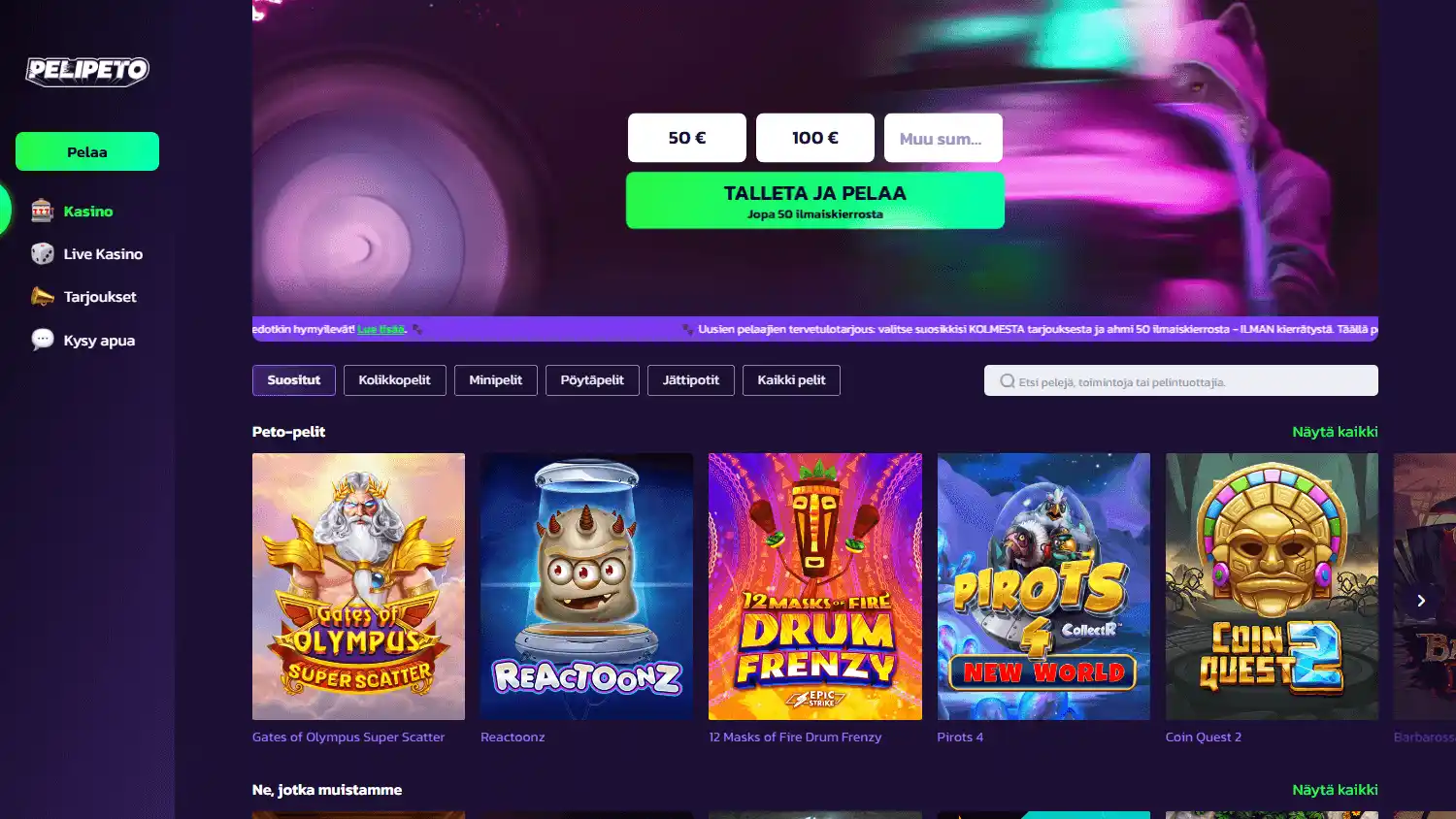 Pelipeto Casino screenshot 1