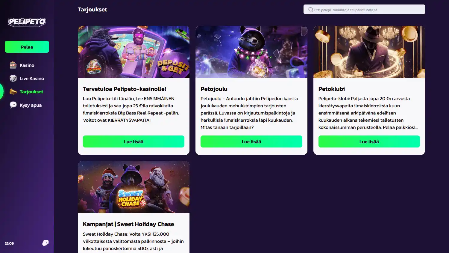 Pelipeto Casino screenshot 3