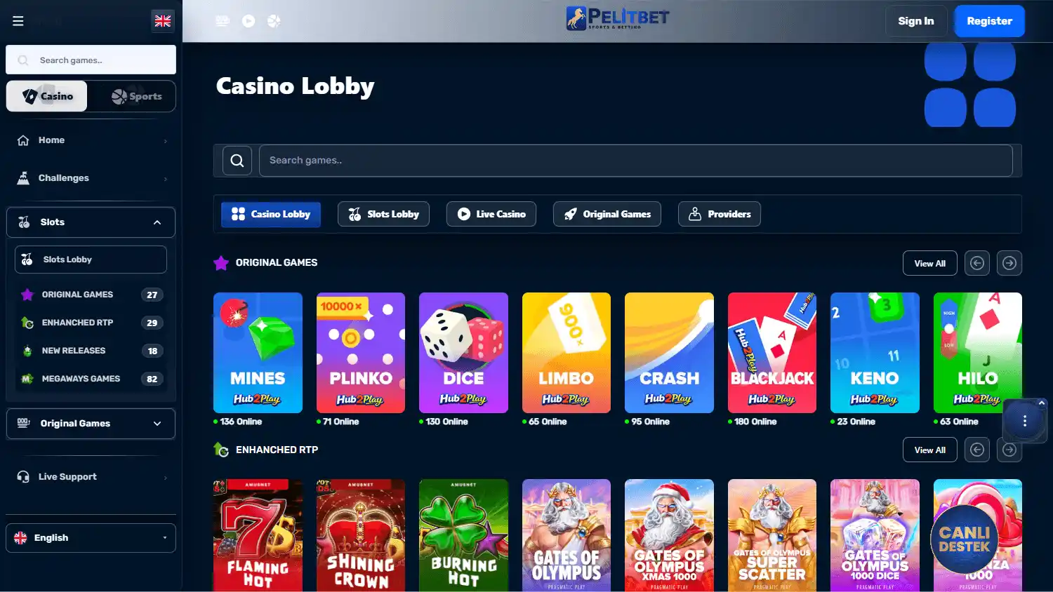 PelitBet Casino screenshot 2