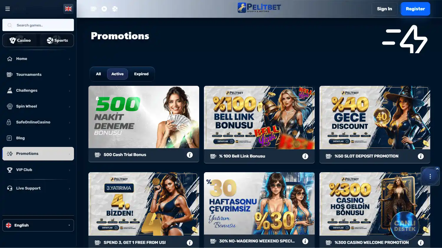 PelitBet Casino screenshot 3