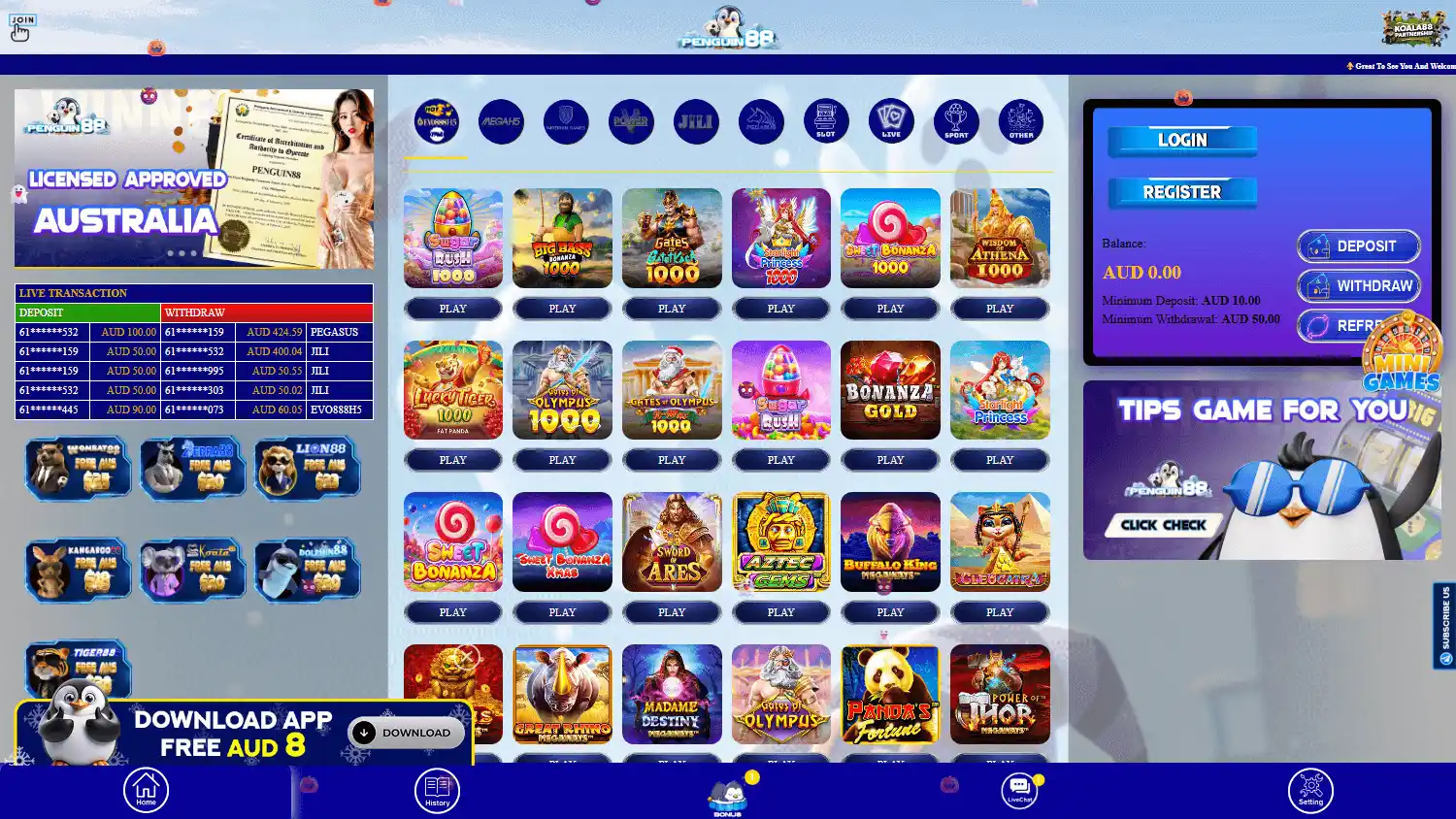 Penguin88 Casino screenshot 1