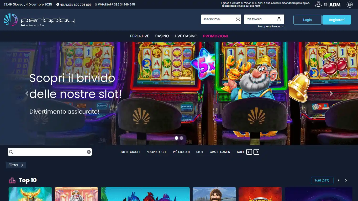 Perlaplay Casino screenshot 2