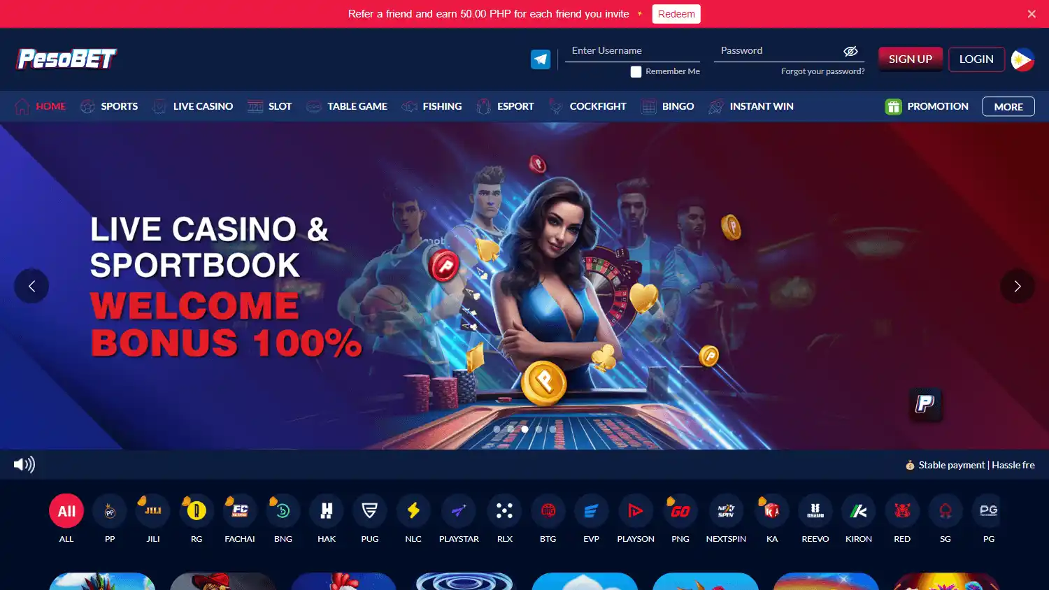 PesoBet Casino screenshot 1