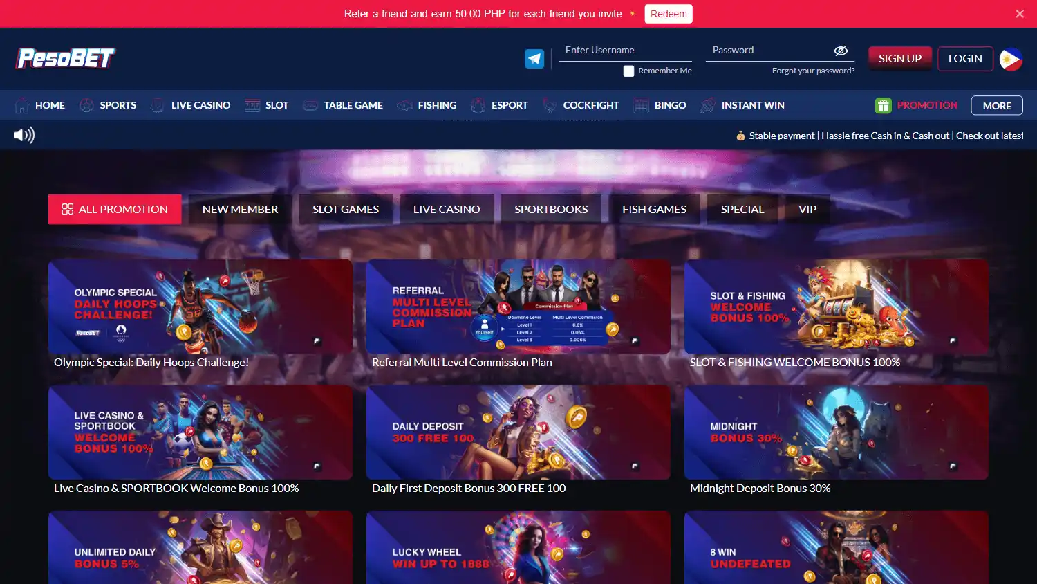 PesoBet Casino screenshot 2