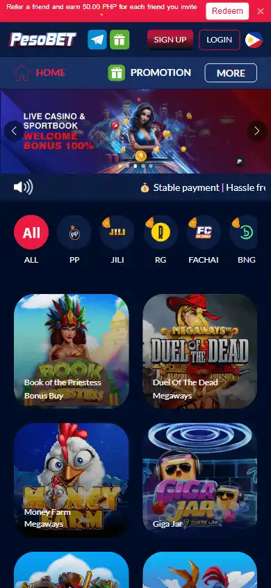 PesoBet Casino screenshot 3